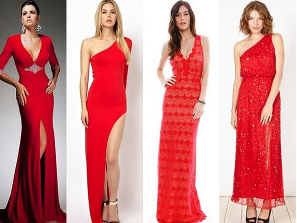девушки в красных платьях