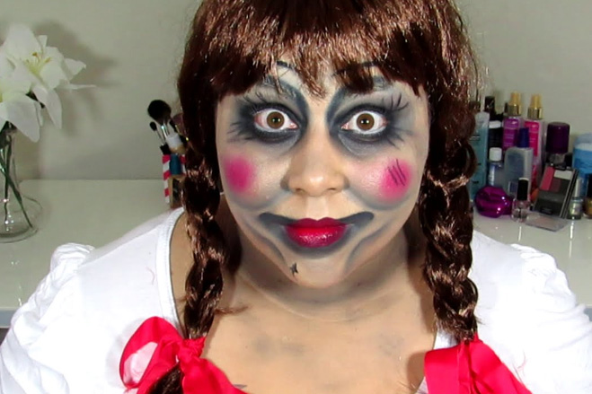 страшный макияж к образу куклы на Хэллоуин