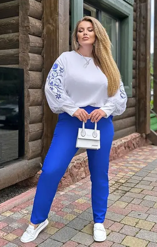 синие женские брюки