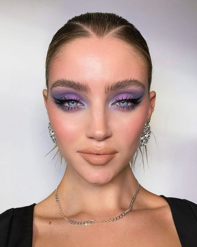 макияж с фиолетовыми тенями