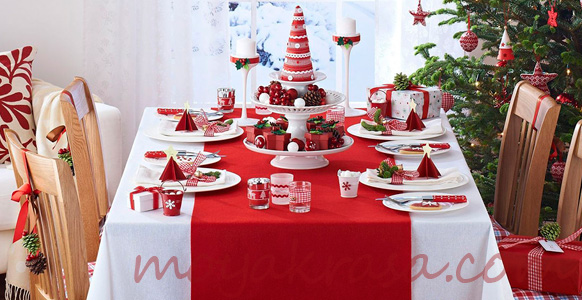 сервировка новогоднего стола 2026