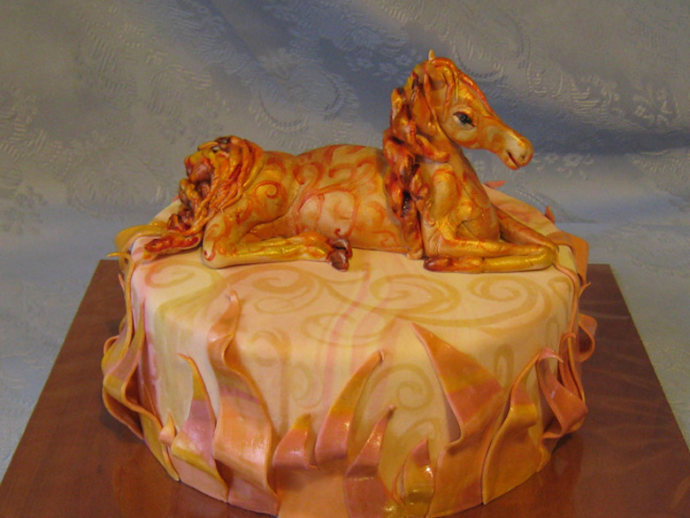красивый новогодний торт в год лошади